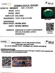 5.54/CT Natural Panna Stone with Govt. Lab Certificate-2331